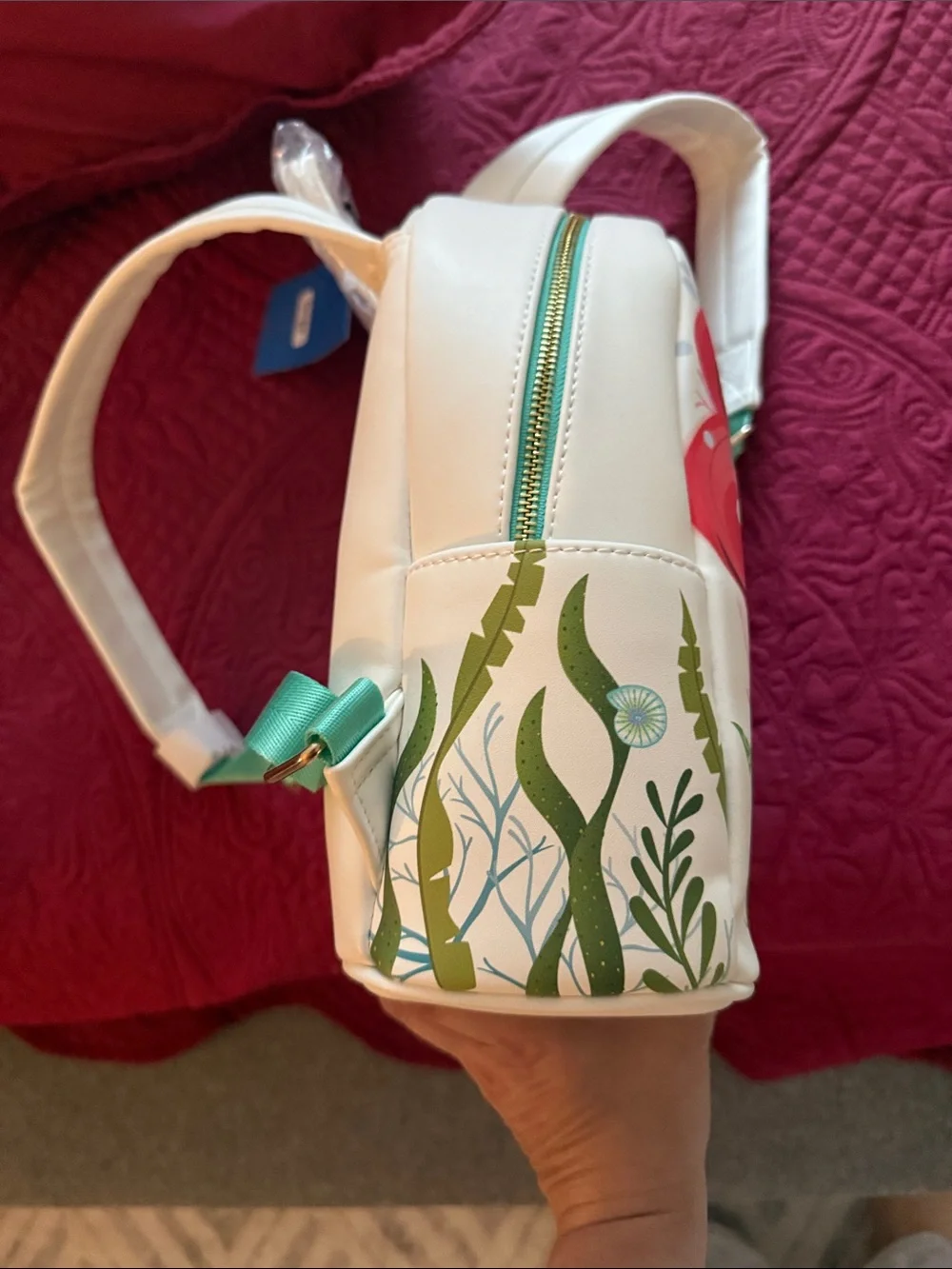 Disney Ariel Floral Mini Backpack - White, Red & Turquoise